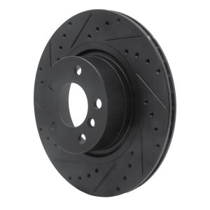 BMW X4 Brake Rotor (1) - Rear Left - R1 Concepts - Drilled & Slotted - Black - `11-`18